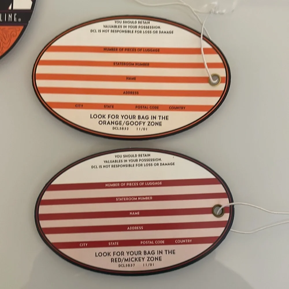 Set of 8 Disney Cruise Line Luggage Character Tags Goofy Mickey